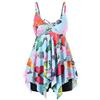 Generisch Costume da bagno da donna, in due pezzi, con stampa a farfalla, con elegante set bikini incluso costume da bagno alla moda per una spiaggia sicura, Blu, 5XL