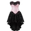 WLFFW Corsetto Eleganti e Gonna Tutu Corpetto Donna Pizzo M Nero Rosa