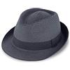 fiebig Jackson Trilby Cappello di carta con nastro in grosgrain colorato, cappello da sole in 100% carta, cappello estivo naturale, disponibile in diverse misure e colori, Blu mare, 57