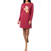 In One Clothing Camicia da notte da bambina a maniche lunghe, morbido jersey Singley in 100% cotone, con motivo bradipo con cuscino di colore bordeaux, Bordeaux - bradipo con cuscino, 152