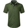 HISDERN Camicia da Uomo Maniche Corte Estiva Camicie Casual Colore Solido Spiaggia Vacanza Camicia con Tasca Regular Fit
