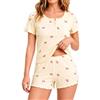 WKTRSM Pigiama Donna Estivo Pigiama Corto Donna Pigiami 2 Pezzi con Pantaloncini Pigiami Casual da Casa Traspirante e Confortevole Taglie S-XL
