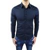 Mat Sartoriale Camicia Uomo Sartoriale Blu Scuro Slim Fit Casual Elegante in Cotone