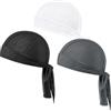 GXCROR Cappello a bandana rinfrescante, fodera per casco che assorbe il sudore, cappellini con teschio, straccio Doo per moto, bicicletta, corsa, lavoro all'aperto, Nero/Bianco/Grigio, Taglia unica