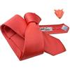 Avantgarde Completo abbinato uomo cravatta e fazzoletto tinta unita prodotto italiano slim e normale tutti i colori (slim 6 cm, arancione corallo)