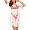 Wedhapy Magliette bikini da donna maglietta bikini divertente magliette a maniche corte divertenti da donna maglietta larga e carina copricostume in morbido cotone per la spiaggia L