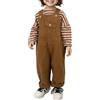 Generic Salopette per bambini, abbigliamento autunnale, salopette lavabili, in tessuto, per uomo e donna (3 anni, 8 anni), caffè, 6-7 Anni