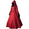 Generico Vestito Gotico Donna Halloween Abito retrò Medievale con Maniche A Tromba Stile Vittoriano per Il Rinascimento Malefica Costume Vampira Comfort