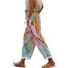 Generic Pantaloncini da donna svasati in lino Lingzhi, con coulisse in vita, leggeri per ritiri di Tai Chi e meditazione (traspiranti ed ecologici), rosa, 4XL