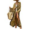 L-Peach Donna Stampato Copricostumi Parei Cardigan Bikini Cover Up Elegante Beachwear