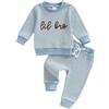 LUVCES Abbigliamento Ragazzi e Ragazze Abiti Coordinati Manica Lunga a Righe Felpa Top+ Pantaloni 2 Pezzi Fratelli Sorelle Vestiti Set per Bambini