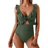CheChury Costume Intero Donna Modellante Scollo a V Curvy Costumi Interi da Bagno Contenitivo Costume da Bagno Intero Push Up Controllo Della Pancia Monokini Mare Taglie Forti Costumi Piscina Spiaggia