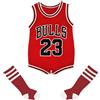 Acuryx Tutine da Neonato 0-24 Mesi coi Calzini, Pagliaccetti Bimbo Jersey da Basket Calcio Senza Manica Estivi