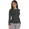 FGM04 Donna - Maglia Manica Lunga Sport (IT, Testo, L, XL, Regular, Regular, Standard, Coal Green)