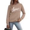 Gyabnw Felpa Maglietta Donna Girocollo Stampa Cuore Maglietta Donna Girocollo Maniche Lunghe T-Shirt Casual Sportiva Primavera Autunno