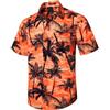 Rithern Camicia Hawaiana Uomo Manica Corta Camicia Estiva Spiaggia Vacanza Foglie Palma Casual Hawaiane da Uomo Button Down Arancione 2XL