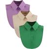LoudSung Falso collare staccabile mezza camicia camicetta finto collare set elegante colore puro per donne ragazze 3 pezzi