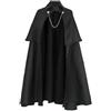 WOXIHUAN Mantelli Gotico Lungo da Uomo,Steampunk Mantello Vintage Costume Vittoriano Capo Medievale Uniforme,Halloween Poncho Rinascimentale Mantello di Nero Catena Abbigliamento per Carnevale Cosplay