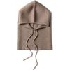 YUONNY 100% Cashmere Sciarpa con Cappuccio a Maglia per Donna Uomo, Inverno Morbido Caldo Beanie Cappello Sciarpe ad Anello 2-in-1 con Coulisse, Moda Passamontagna Cappello Earflap Scaldacollo Coffee F