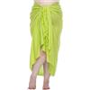 SHU-SHI - pareo da spiaggia - design a tinta unita con fermaglio in cocco - donna - taglie forti - Verde lime