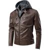 TONY BACKER - Giubbotto Uomo In Pelle Sintetica Con Cappuccio Removibile, Adatto Come Giacca Moto E Giacca Invernale Uomo, Imbottitura Interna, Stile Casual