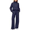 Generico Tuta Donna Sportiva Completa Invernale 2 Pezzi Felpa con Mezza Zip Senza Cappuccio e Pantaloni Tuta Gamba Larga Set Completo Palestra Abbigliamento Sportivo Completi Eleganti Tute da Ginnastica