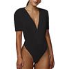 TTPSRY Body Donna Maniche Corte Scollo a V Profondo Bodysuit Elegante Contenitivo Modellante Bodysuit Outfit Estivi versatile per Tutti I Giorni