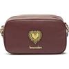 Braccialini Jinny Leather Borsa a tracolla in pelle di colore platino dalla linea compatta e minimalista. Il cuore dorato con dettagli decorativi sul fronte dona un tocco romantico e prezioso. Con una