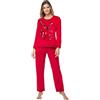 e.Femme® Pigiama Donna Jenny 815 in Cotone, Colore: Rosso, 56