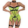 EVELIFE Set di Lingerie da Donna Body a Rete Sexy con Calze Coscia Girocollo Biancheria intima Nutette Senza Calze