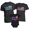 t-shirteria Tris Tshirt Famiglia - Maschietto - Body intimo da giorno - Coordinato - Papà Mamma Bimbo - Saurus - Rex - T-shirt abbinate