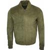 Infinity Leather Infinity Giacca di Varsity Bomber in Pelle Scamosciata
