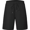 Idtswch Costume da bagno da uomo, taglie forti, da spiaggia, costume da bagno, Nero , 6XL