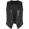 Loodgao Gilet Con Paillettes Brillanti Uomo Giacca Blazer Colletto A V Senza Maniche Gilet Con Paillettes Abito Da Sera Disco Party Abbigliamento Da Club Performance Nero XL