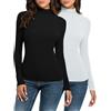 Achimlt 2 Pezzi Maglia Termica Donna a Collo Alto Calda Elastica Intimo, Leggero Sportiva Termico Maglietta Donna Maniche Lunghe per Autunno Invernale