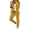Generico Tailleur 2 Pezzi Eleganti da Donna Business Set da Cocktail Elasticizzate Tailleur Blazer Bottone Manica Lunga Aperto Davanti Colletto Pantaloni Completo Oversize Cerimonia per Matrimoni e Feste