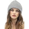 Vivisence Invernale Cappello alla Moda Tipo Beanie con Orlo Risvoltato Realizzato in Filato Caldo con Fili Scintillanti E Paillettes Perfetto per Le Giornate Autunnali E, Grigio Chiaro,Taglia Unica