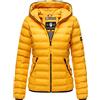 Navahoo Neevia - Giacca trapuntata da donna per le mezze stagioni, leggera, con cappuccio, taglie XS-XXL, giallo., XS