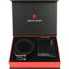 Pierre Cardin Set regalo da uomo portafoglio e cintura elegante 100% pelle naturale minimalista elegante elegante regalo di Natale