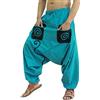Sarjana Handicrafts Indian Ethnic Pantaloni da spiaggia da uomo, in cotone, con tasche, neri