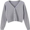 Shffuw Cardigan Donna Autunno Basic con Cashmere Scollo a V Corto Maglione Maniche Lunghe Morbido Caldo Comodo Casual Elegante Giacca Lavorata con Bottoni per Stagioni Fredde