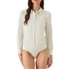 Allegra K Body Camicia Donna con Colletto e Bottoni Maniche Lunghe Business Ufficio