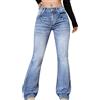 Générique Jeans Flare da Donna a Vita Alta, Pantaloni a di Elefante, Jeans Bootcut da Donna, Jeans Svasati, Pantaloni in Denim con Gambe Larghe Bottoni, con Tasche per Capelli di Grandi Dimensioni, Jeans
