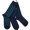 Emporio Armani Underwear Eagle Print Casual - Confezione da 3 paia di calzini corti da uomo, taglia unica, colore: Marine/Topaz