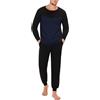 Marvmys Pigiama Uomo Cotone Manica Lunga Pantaloni con Tasche