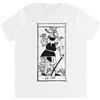 PRO' line Dshirt14 T-Shirt Uomo Tarot De Marseille Le Mat - Tarocchi Il Matto in Cotone Bio - Earthpositive & Vegan Approved - Handmade (Bianco, L)