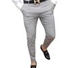YAODAMAI Pantaloni Casual da Uomo alla Moda Scozzese Pantaloni Skinny Elasticizzati da Lavoro Pantaloni Casual da Golf alla Moda