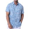 Danfiki Camicia Hawaiana Fiori Uomo a Maniche Corte Collo Botton-Down da Uomo Camicia da Uomo Hawaiana Stampa Hawaiana
