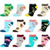 WeciBor Donna Calze Corti Colorati Divertenti Motivo Calzini, 12 Paia Multicolore Animale, Taglia 39-42
