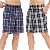 North Bund Pacco da 2 Pantaloncini da Pigiama da Uomo Cotone Corti Pantaloni Notte Casual Bermuda Shorts Estivo Morbide Salotto Quadri con Tasche Cintura Coulisse S